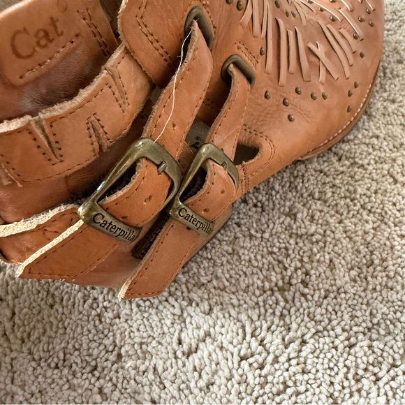 Caterpillar Women's "Cheyenne" Distressed Leather Ankle Boots - Tan/Tawny 9.5 - Picture 7 of 9